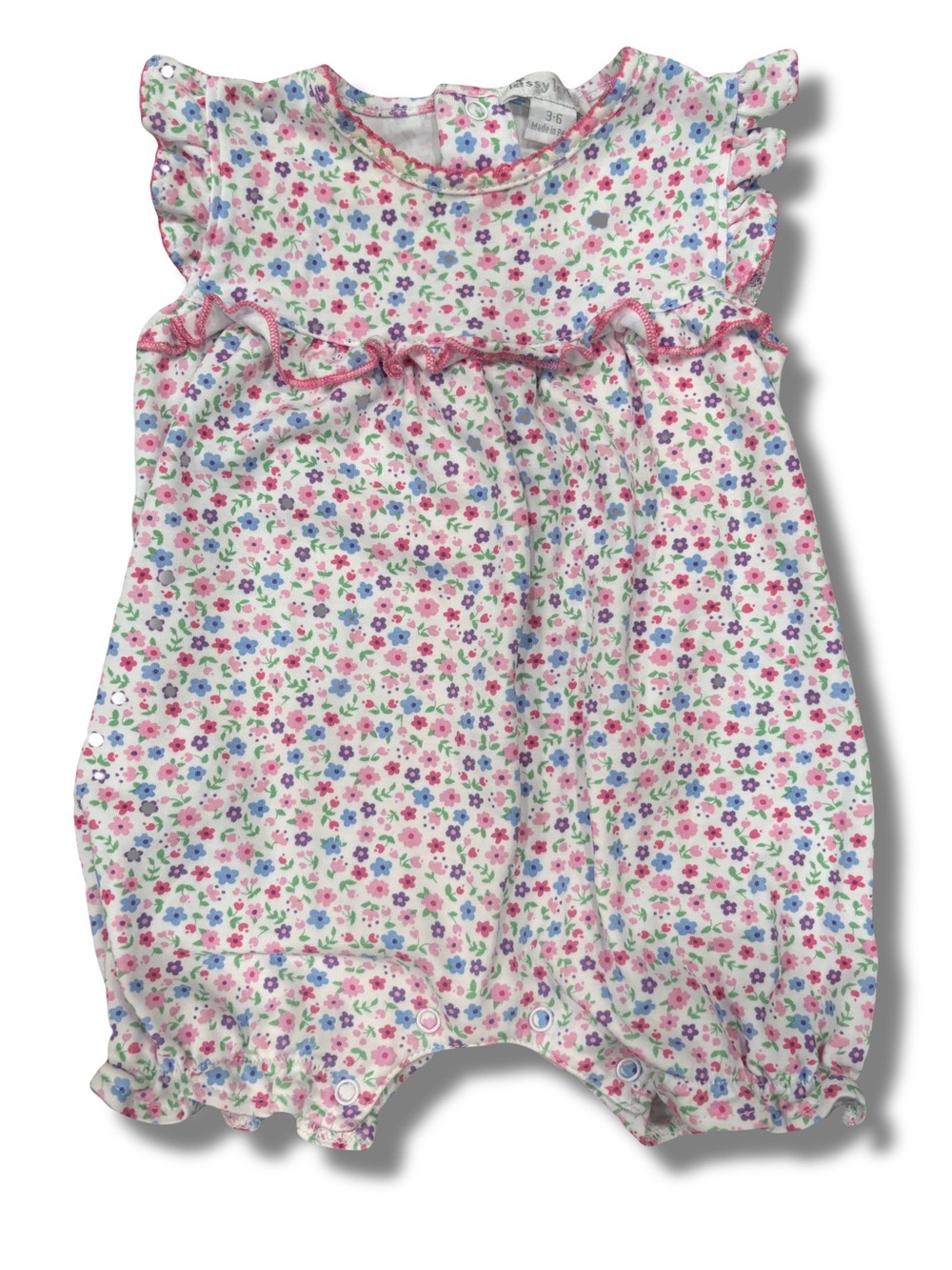 Kissy Kissy 3-6 Months Floral Bubble Romper Pima Cotton